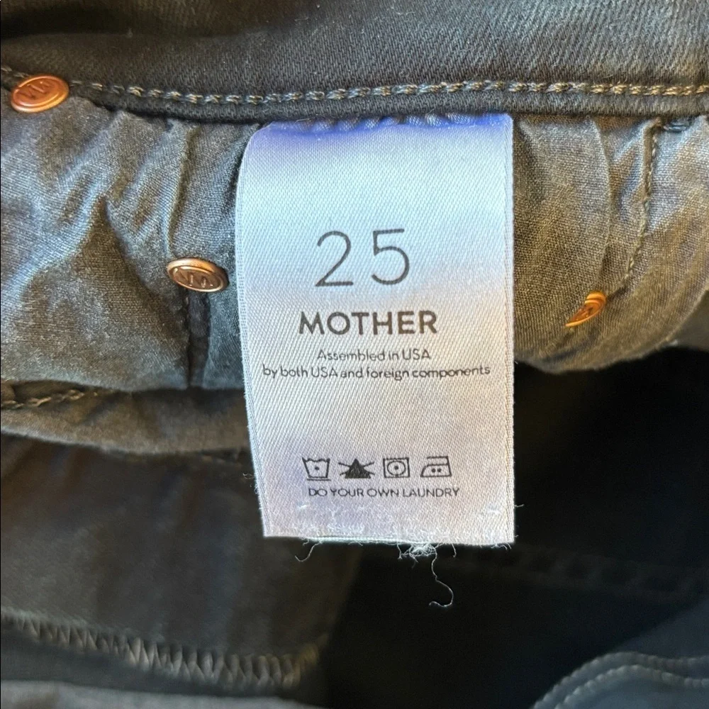 MOTHER Insider Crop Step Fray Jeans 25 faded black